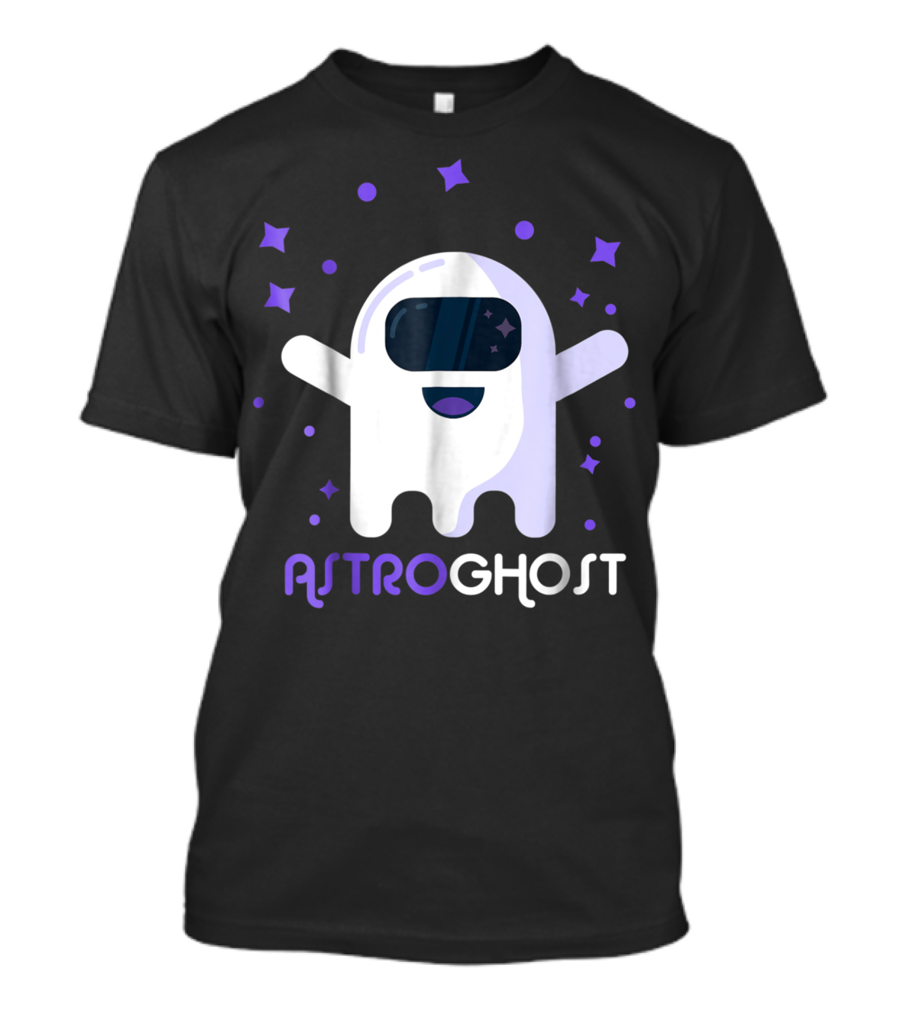 Astroghost Halloween Astronaut Pumpkin Ghost In Space With Stars T-Shirt