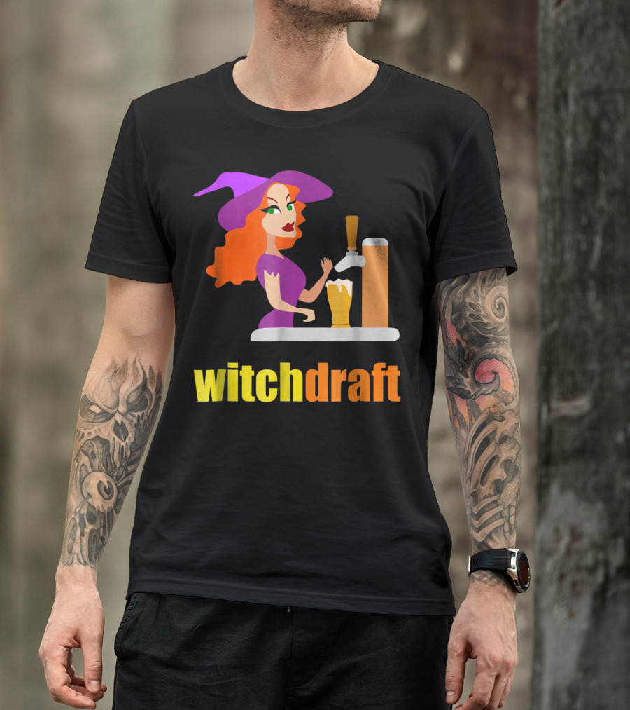 WitchDraft Halloween Beer Bartender Funny Costume Witch T-Shirt