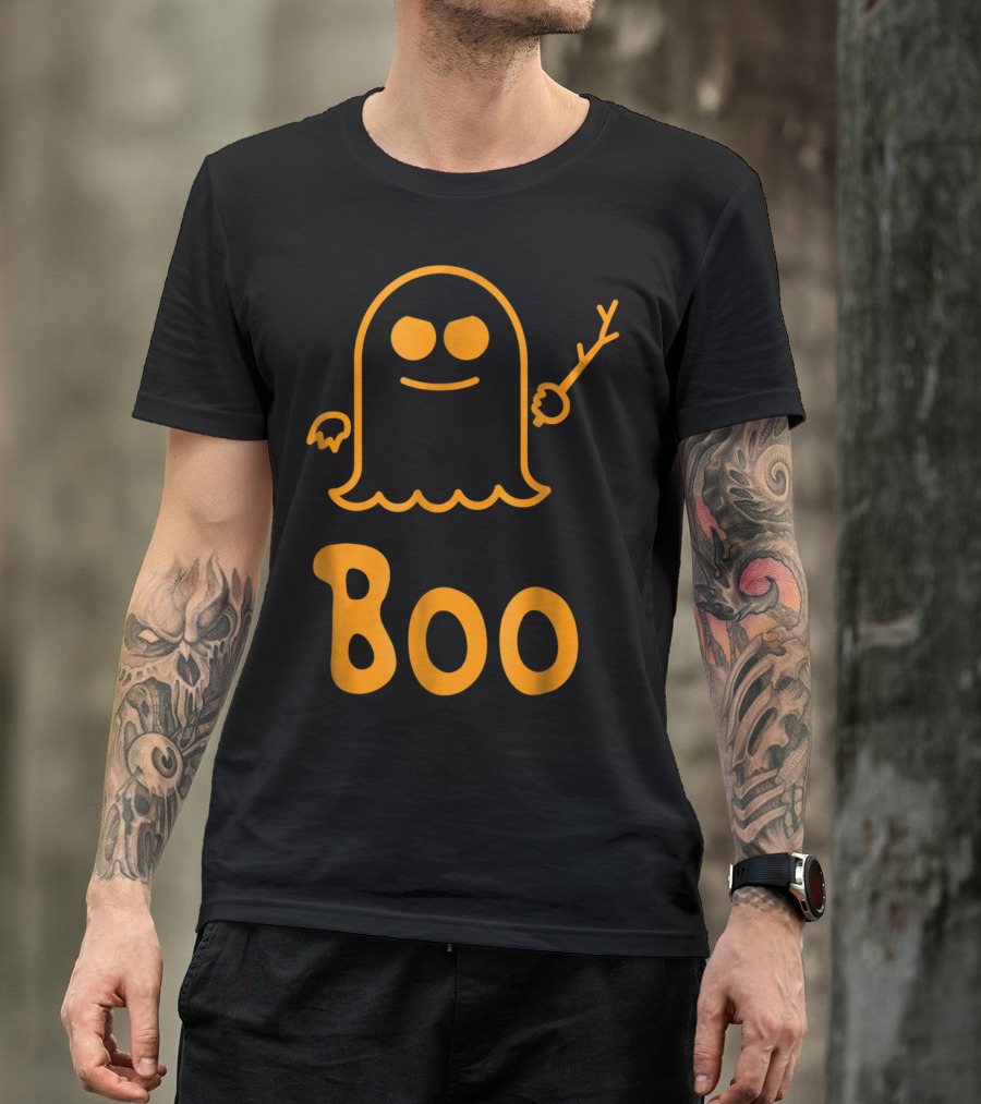 Halloween Boo Spooky Ghost With Branch T-Shirt