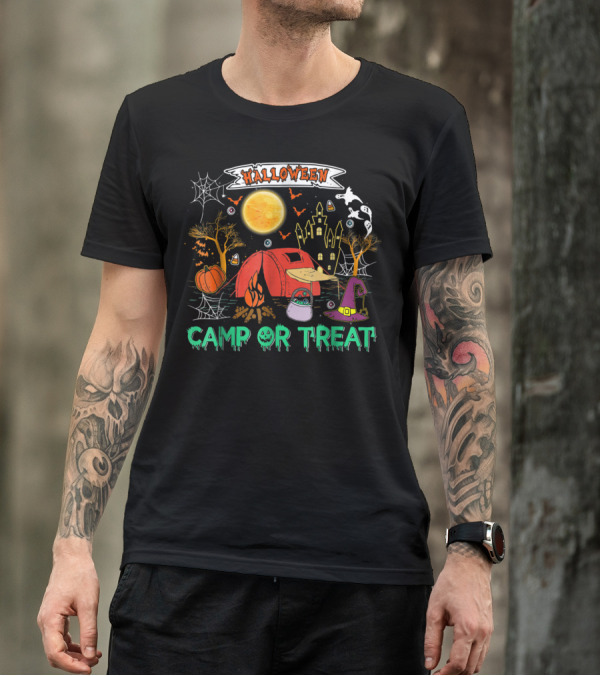 Halloween Camp Or Treat Spooky Camping Adventure T-Shirt