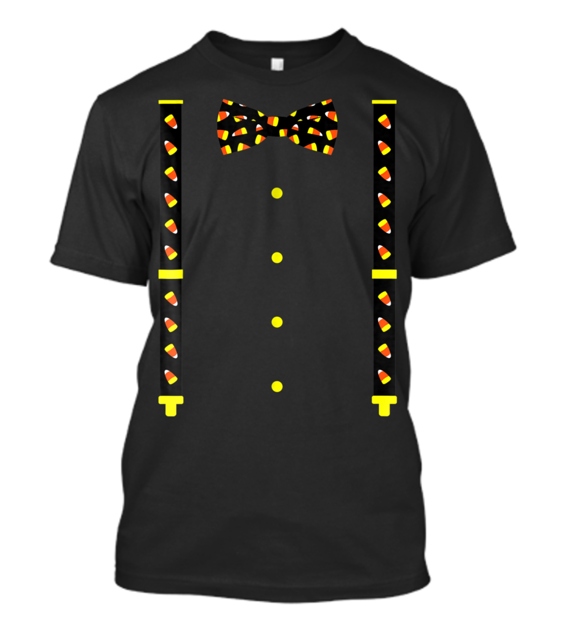 Halloween Candy Corn Bow Tie And Suspenders T-Shirt