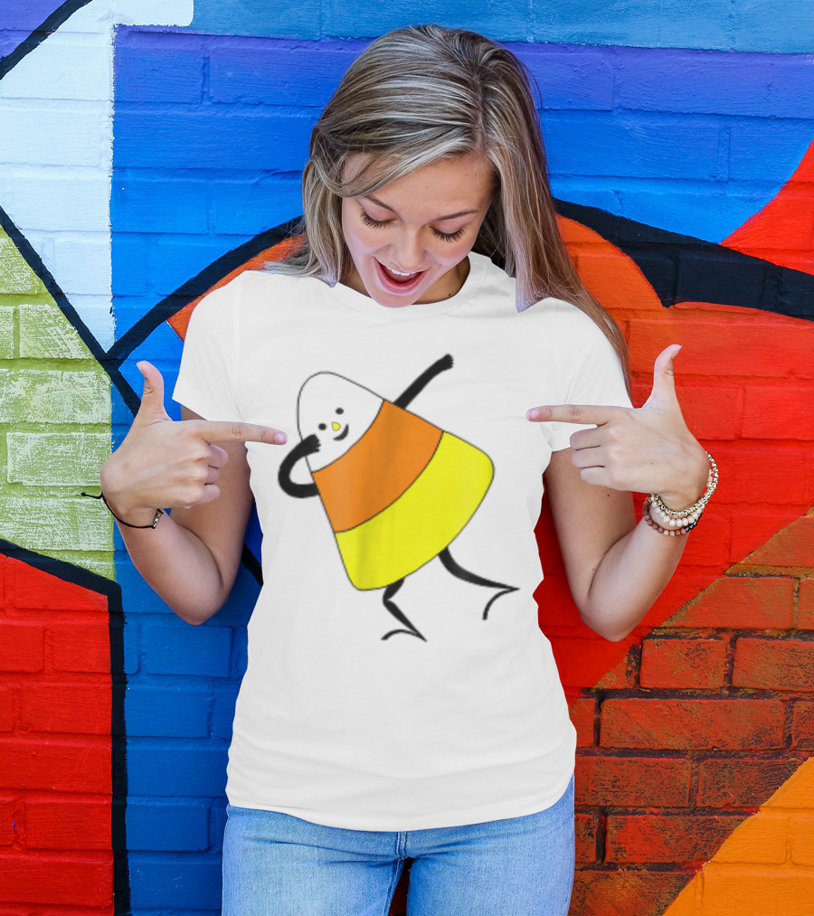 Halloween Candy Corn Dabbing Dance Fun T-Shirt