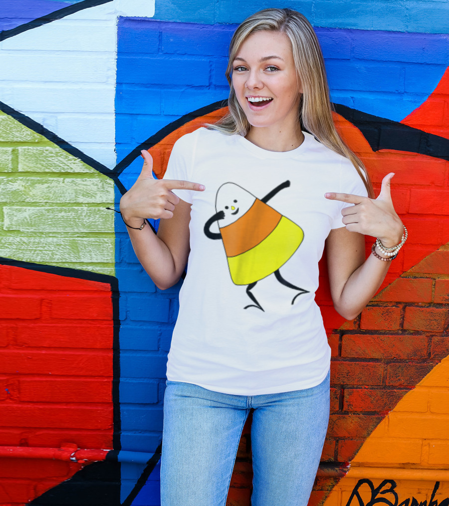 Halloween Candy Corn Dabbing Dance Fun T-Shirt