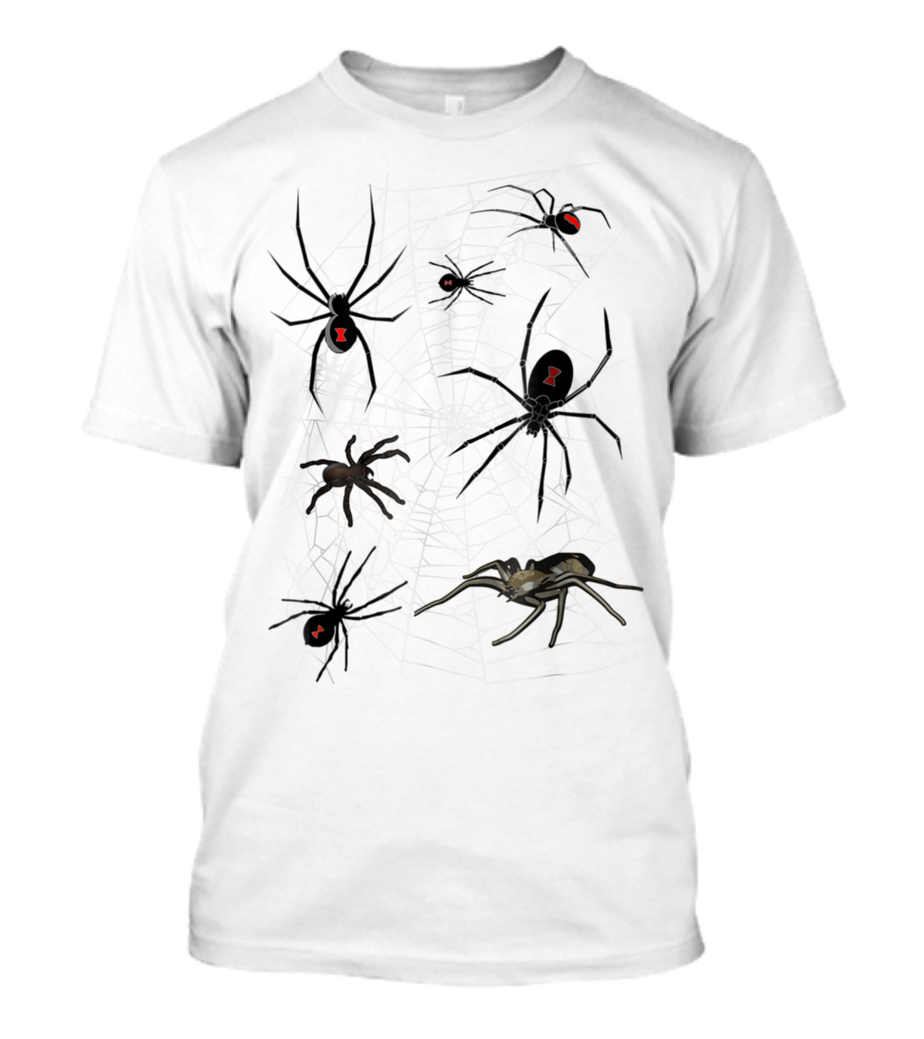 Halloween Cobweb Black Widow Spiders Hourglass Web T-Shirt
