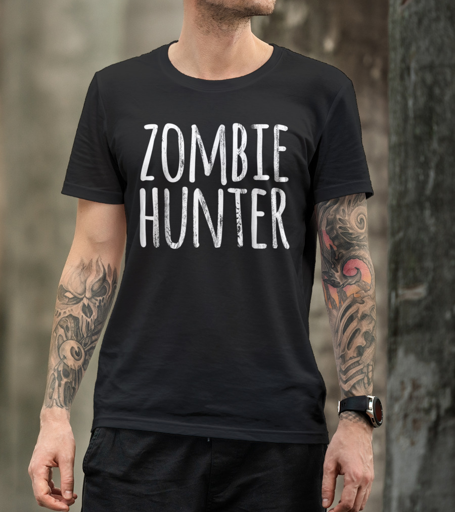 Zombie Hunter Halloween Costume Funny Joke T-Shirt