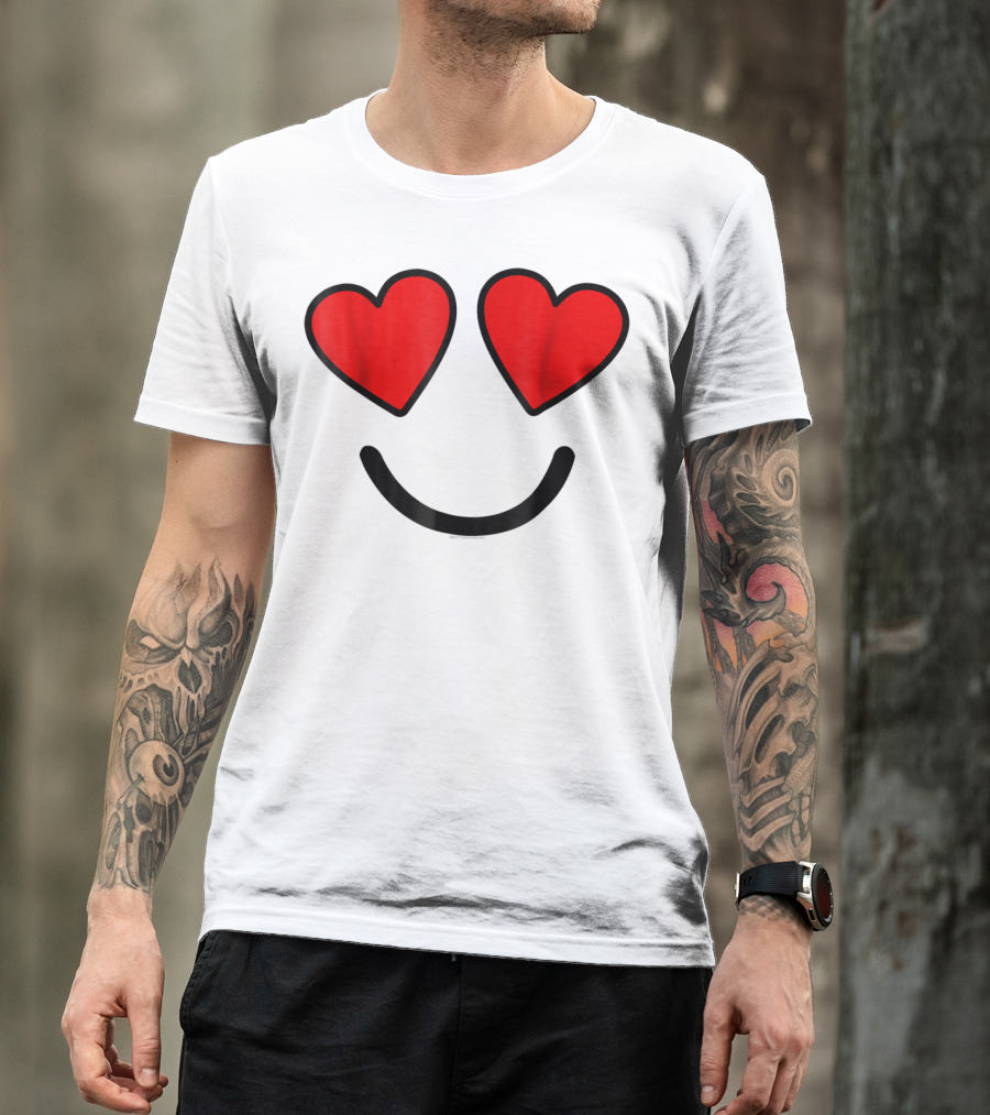 Halloween Costume Heart Eyes Emoji Face T-Shirt