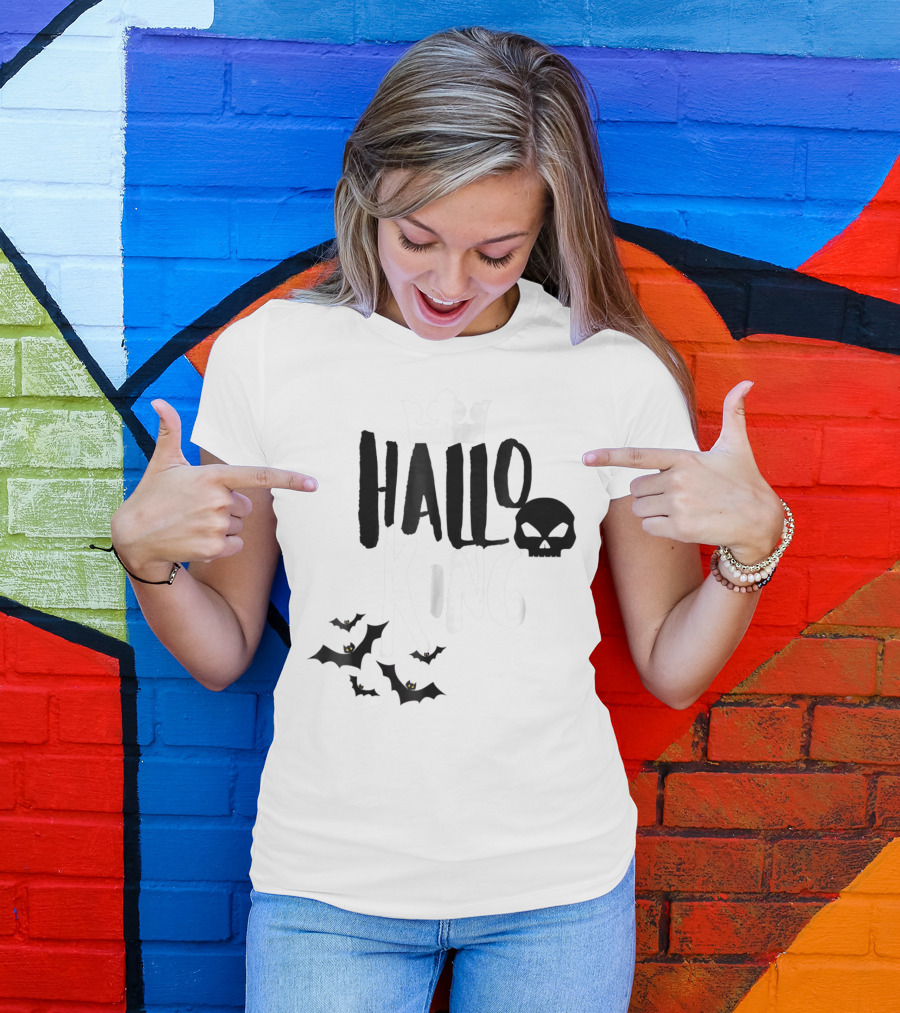 Halloween Costume Skull Bats Hallo King Crown T-Shirt