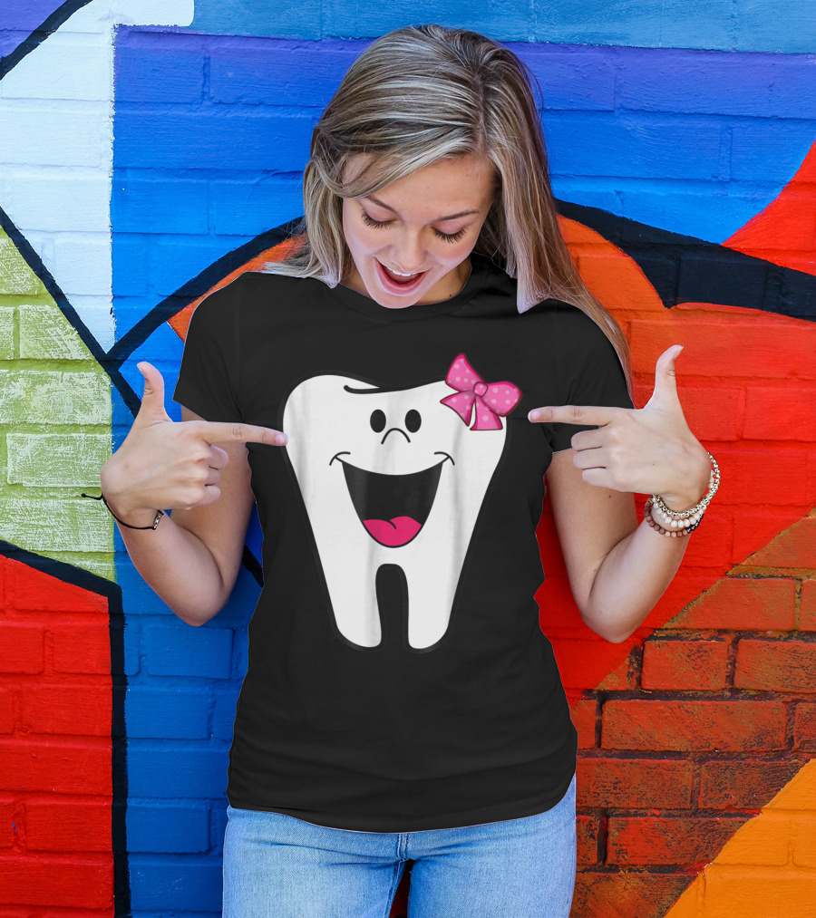 Halloween Tooth Fairy Couples Costume With Cute Pink Bow T-Shirt