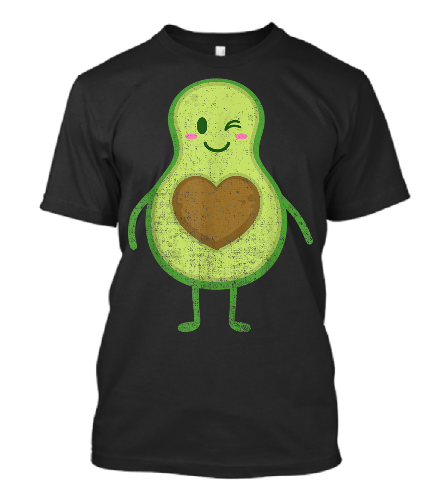 Winking Avocado With Heart Seed Halloween Couple T-Shirt