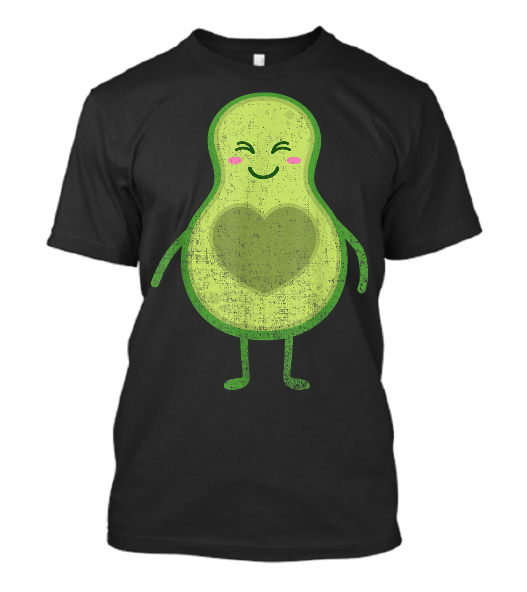 Halloween Couple Avocado Matching Lazy Emoji Heart Face T-Shirt