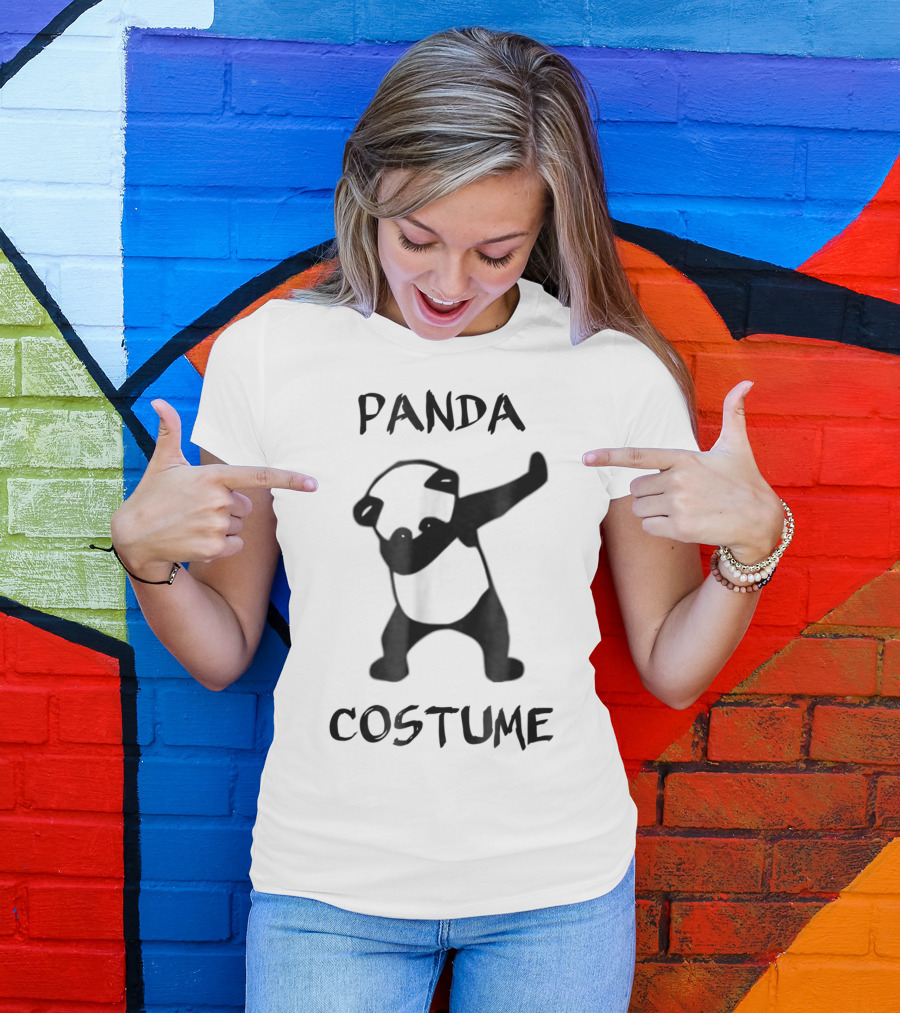 Halloween Panda Costume Dabbing Panda Bear T-Shirt