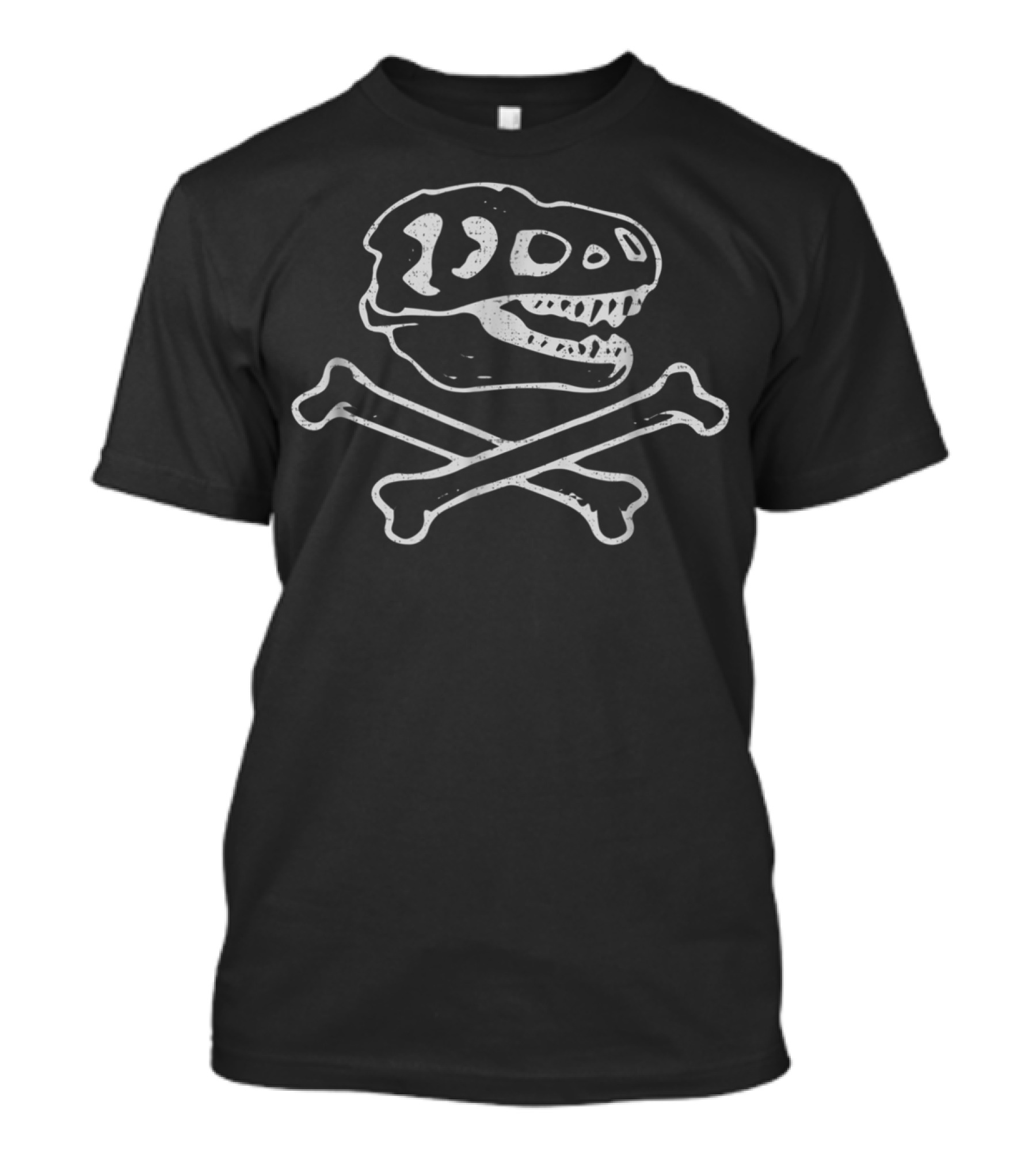 Halloween T-Rex Dinosaur Skull And Crossbones T-Shirt