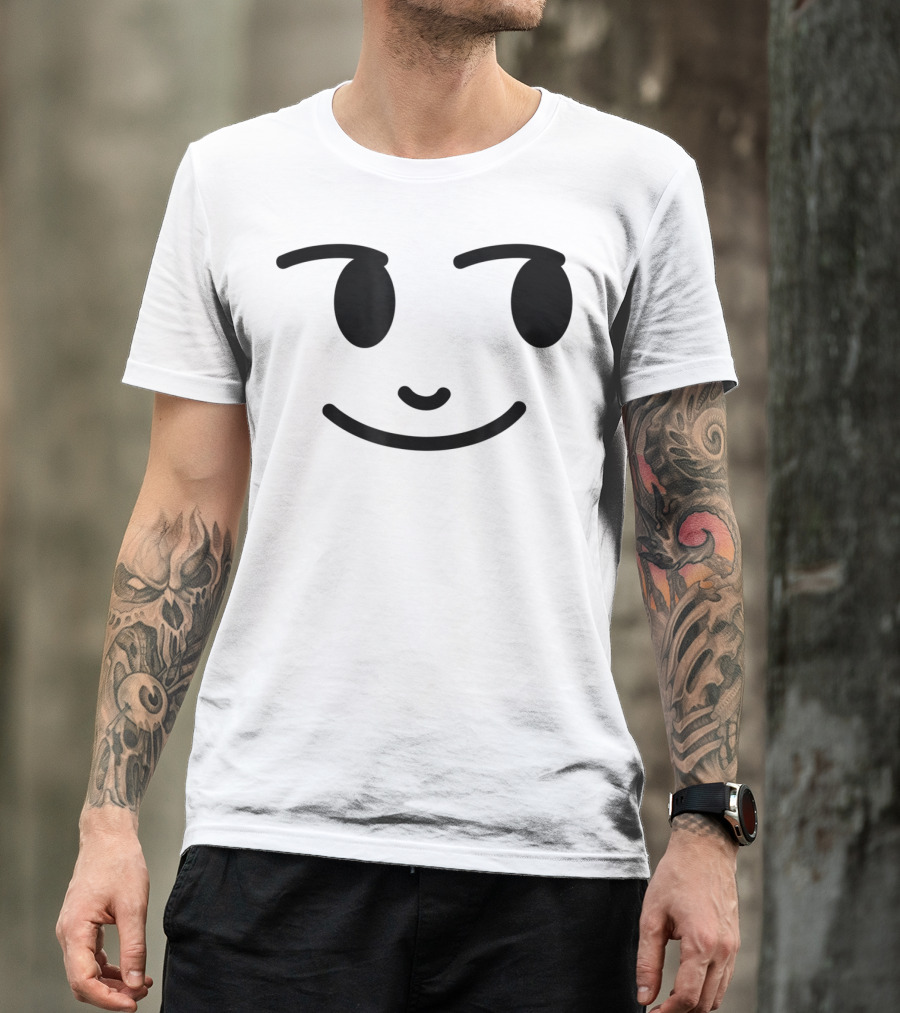 Halloween Emojis Creepy Smirking Moon Face T-Shirt