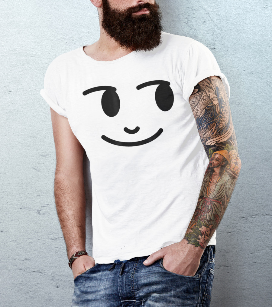Halloween Emojis Creepy Smirking Moon Face T-Shirt