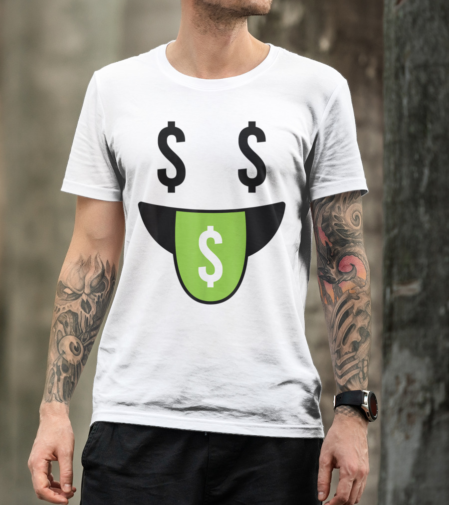 Halloween Money Face Emoji Costume Dollar Emoticon T-Shirt