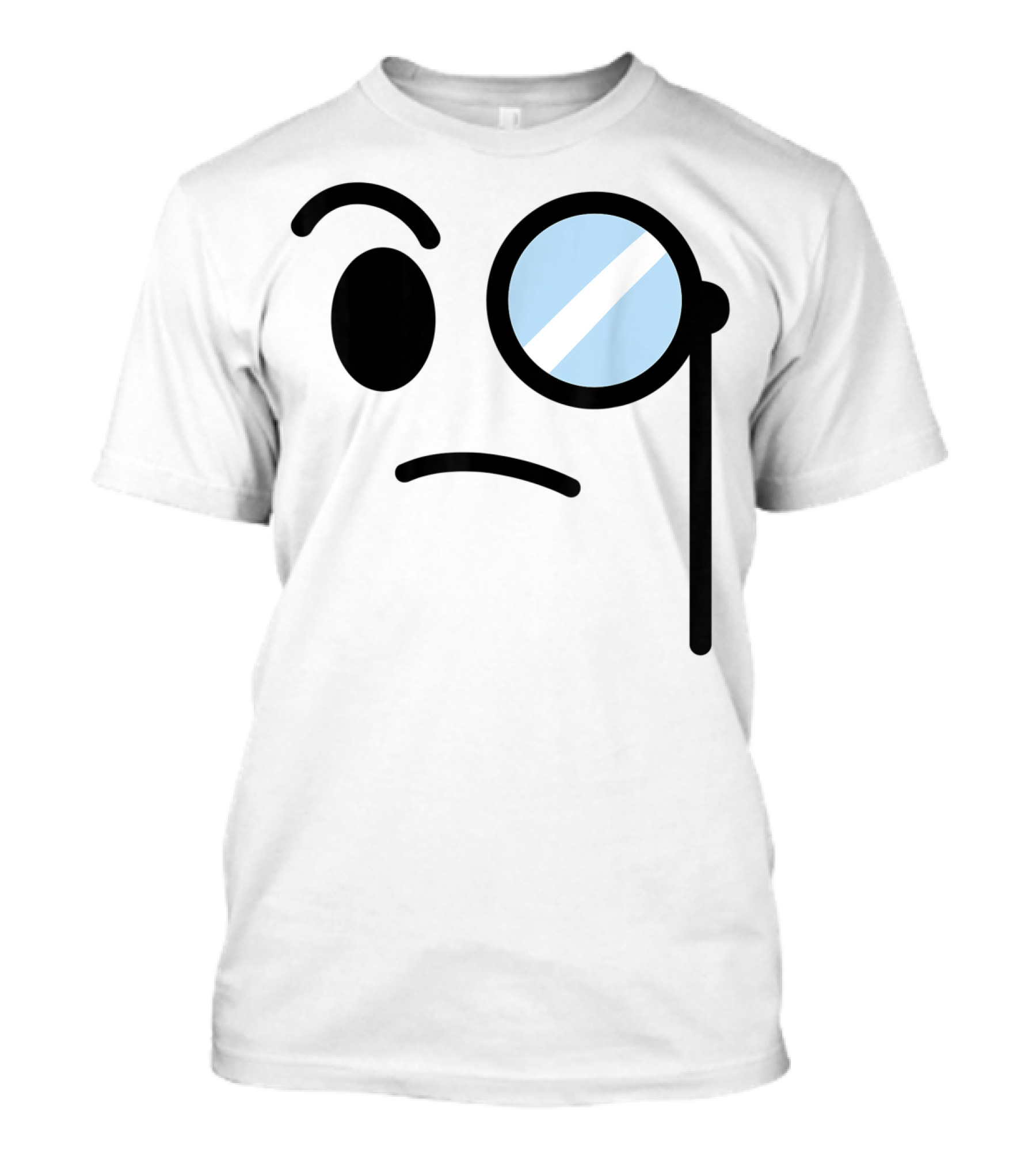Halloween Emoji Monocle Skeptic Costume T-Shirt