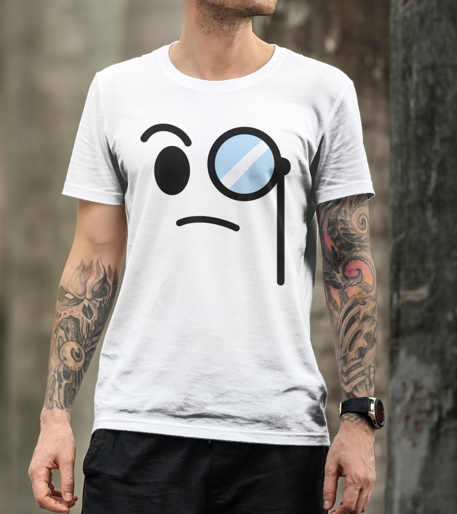 Halloween Emoji Monocle Skeptic Costume T-Shirt