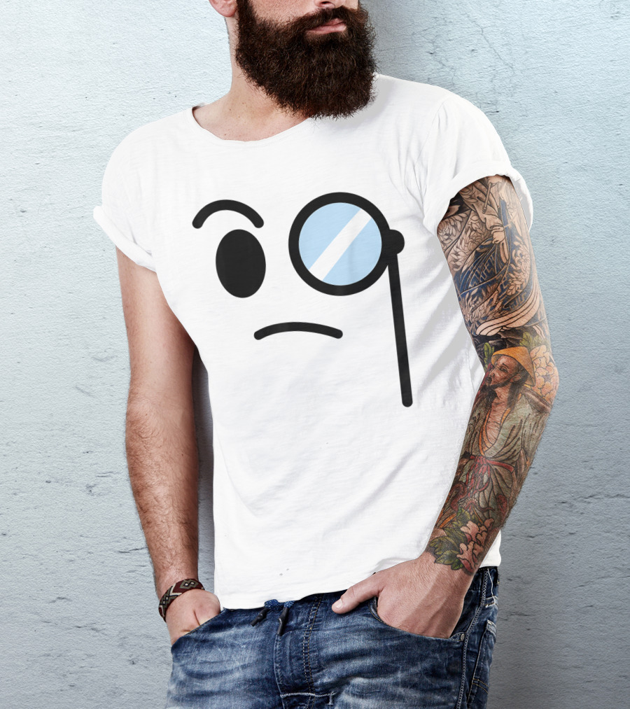 Halloween Emoji Monocle Skeptic Costume T-Shirt