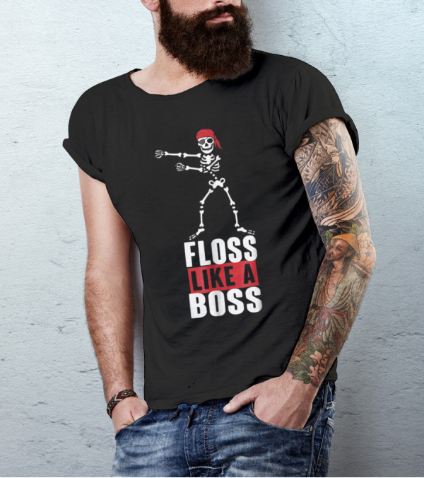 Halloween Floss Like A Boss Skeleton Dancing T-Shirt