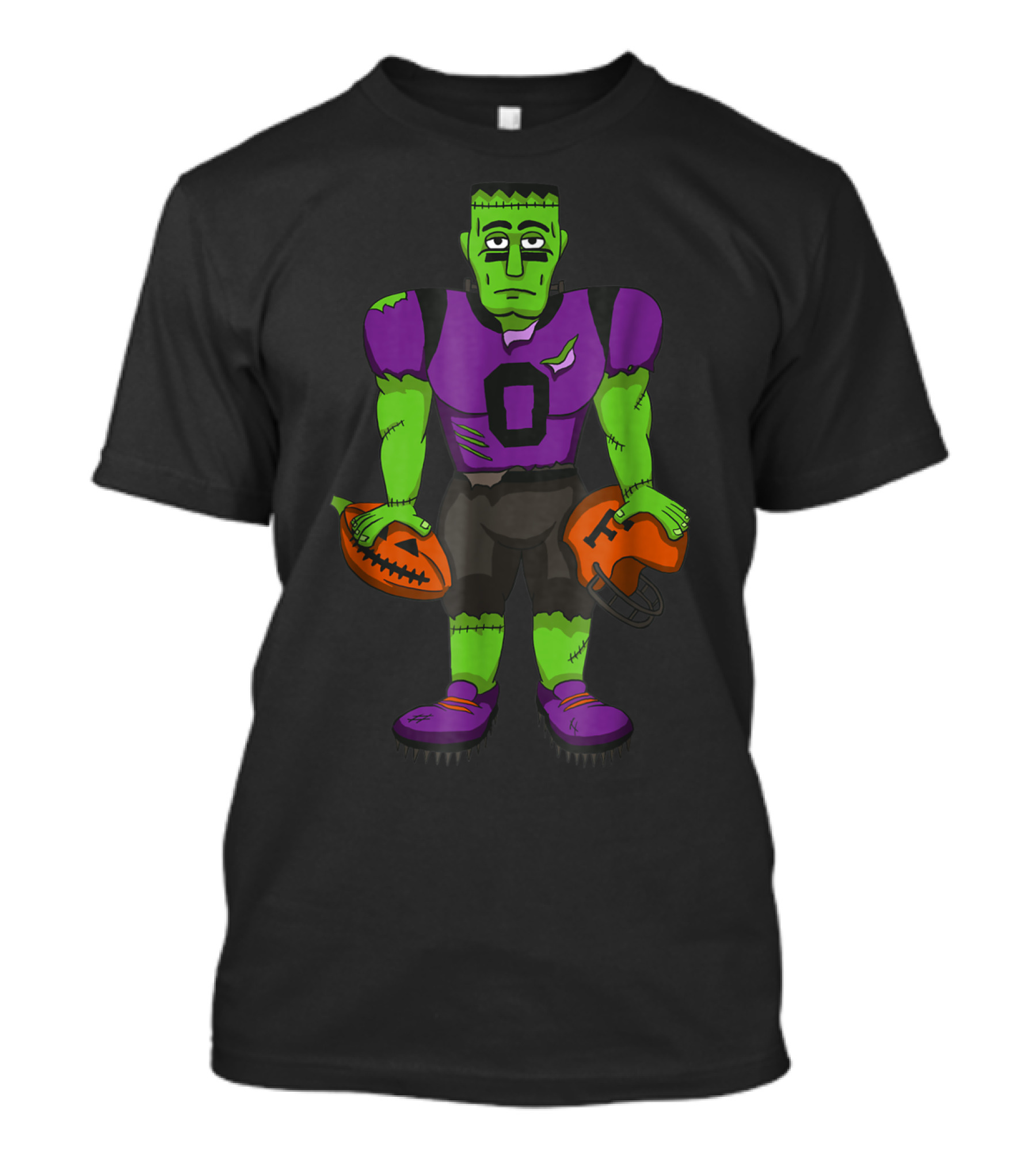 Halloween Frankenstein Football Player Sports Monster T-Shirt