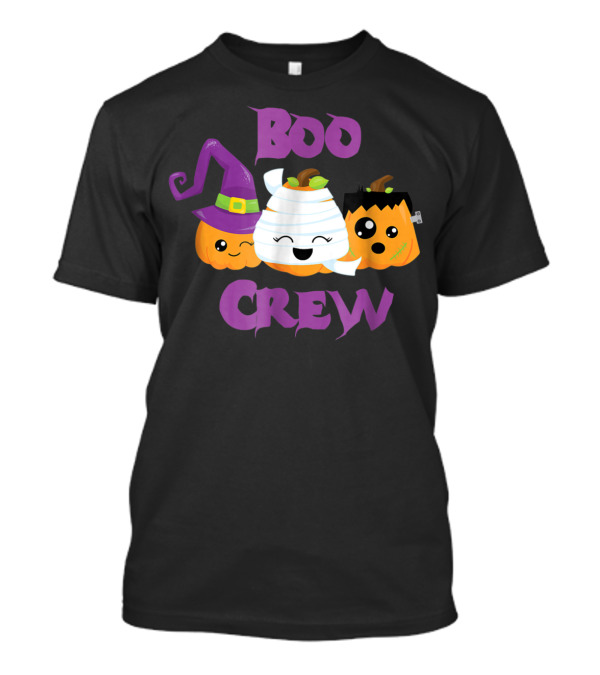 Boo Crew Halloween Pumpkin Witch Mummy Frankenstein T-Shirt