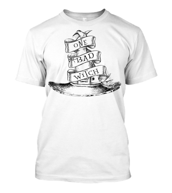 Halloween One Bad Witch Hat Spooky T-Shirt