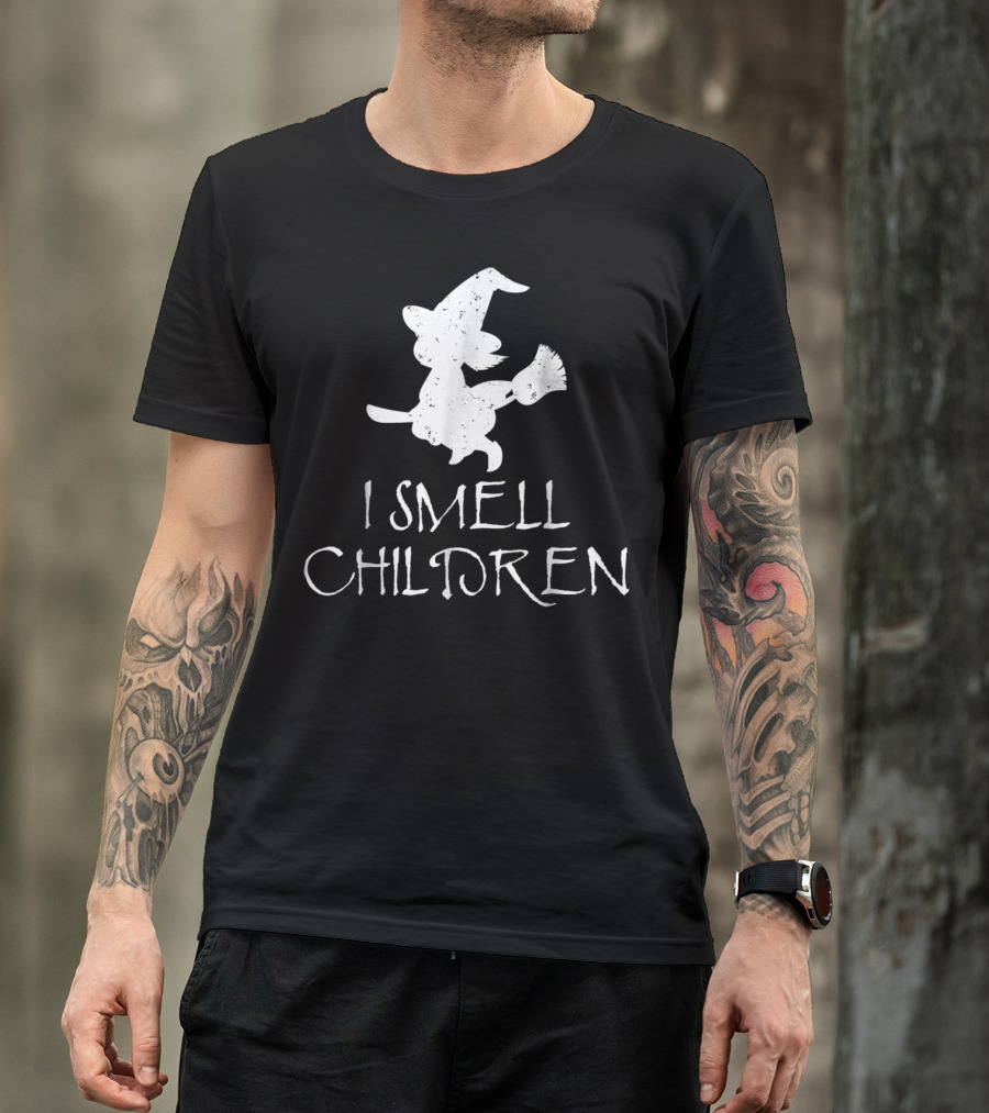 Halloween Witch Silhouette I Smell Children Teacher T-Shirt