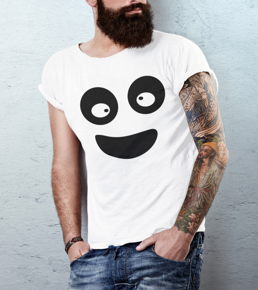 Halloween Ghost Face Funny Smiling Eyes T-Shirt