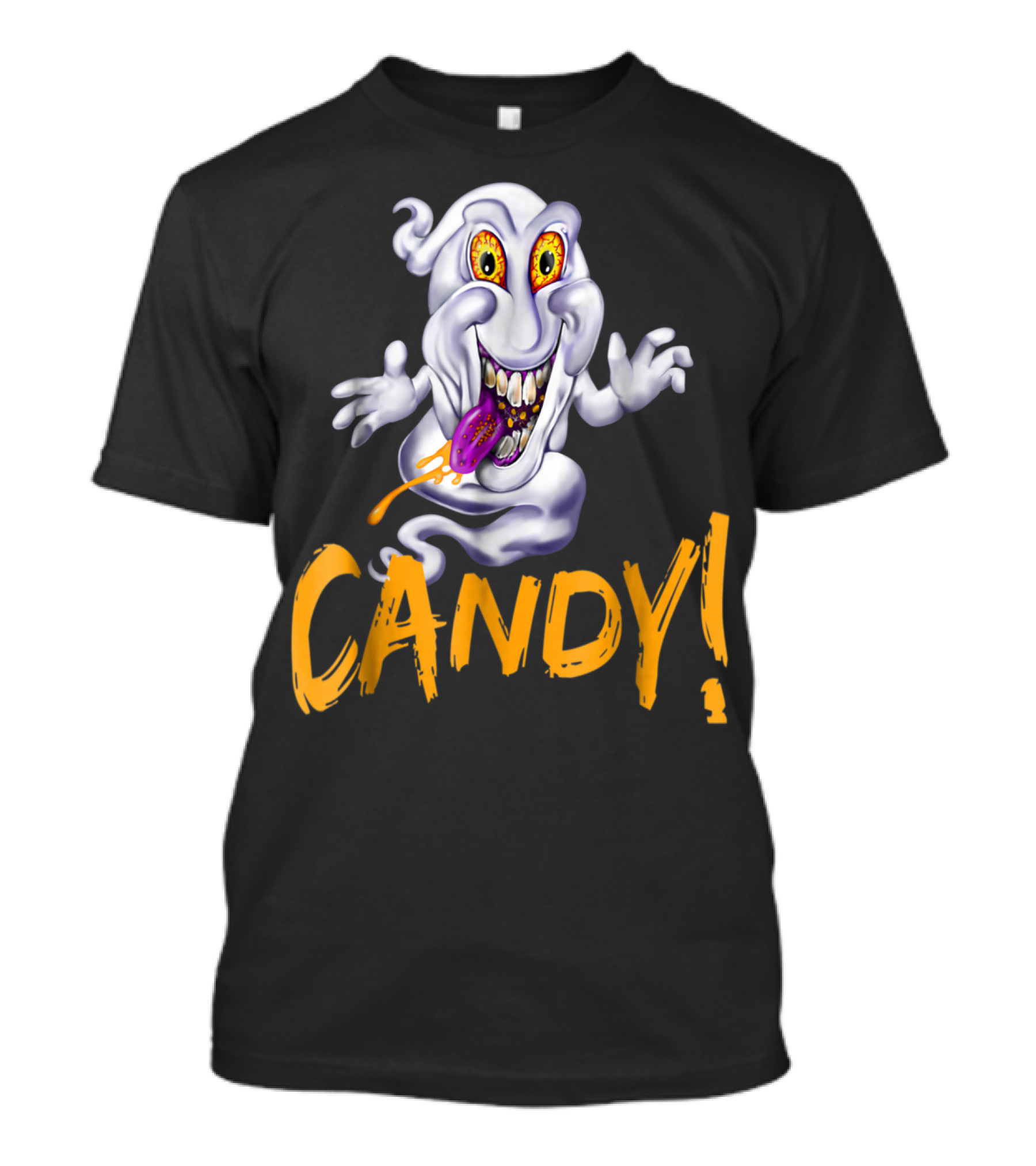 Halloween Candy Ghost With Spooky Eyes T-Shirt