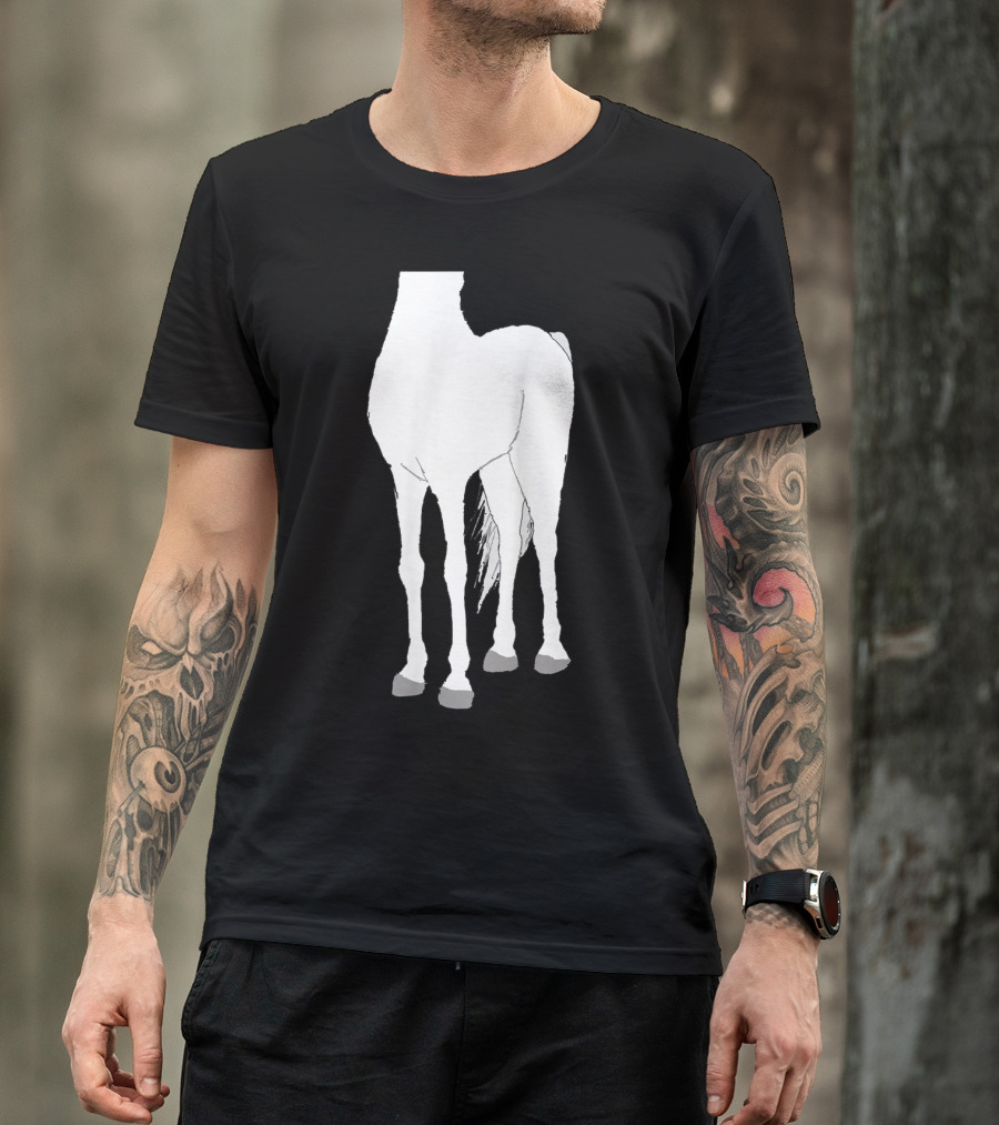Halloween White Horse Optical Illusion Body T-Shirt