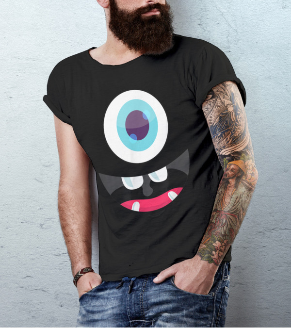 Halloween Monster Cyclops Smiling Face T-Shirt
