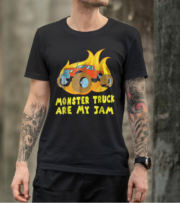 Monster Truck Are My Jam Halloween Flame Adventure T-Shirt