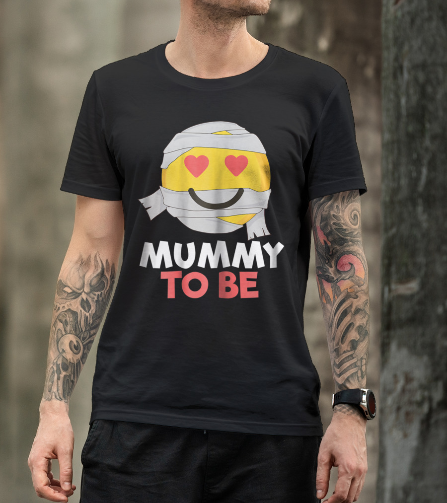 Mummy Emoji Halloween Mummy To Be Pregnancy T-Shirt