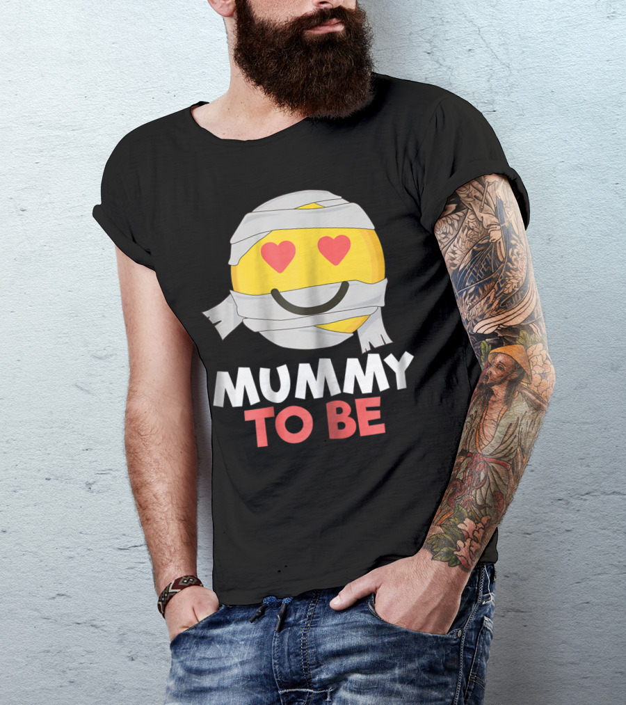 Mummy Emoji Halloween Mummy To Be Pregnancy T-Shirt