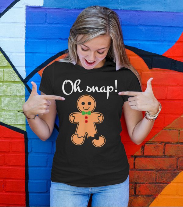 Oh Snap Broken Leg Gingerbread Man Halloween T-Shirt