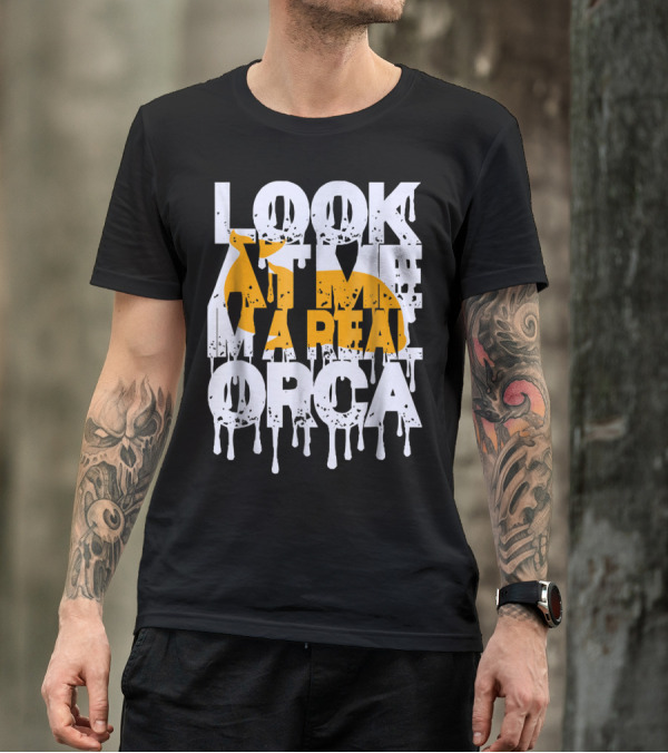 LOOK AT ME I'M A REAL ORCA Halloween Orca Costume Easy Animal T-Shirt