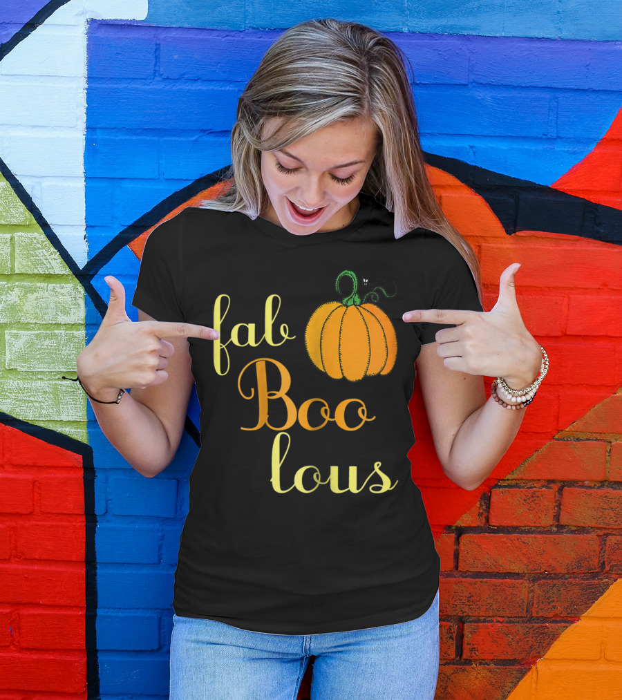 Fab-BOO-lous Halloween Pumpkin Cute Spooky Funny Fabulous T-Shirt