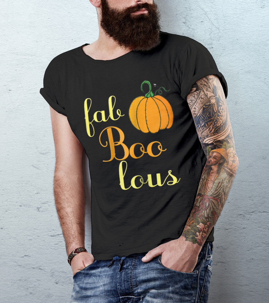 Fab-BOO-lous Halloween Pumpkin Cute Spooky Funny Fabulous T-Shirt