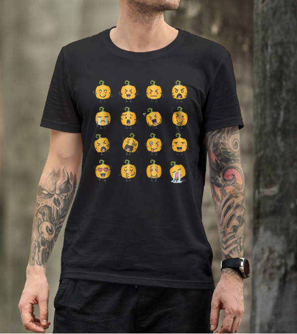 Halloween Pumpkin Emojis Array T-Shirt