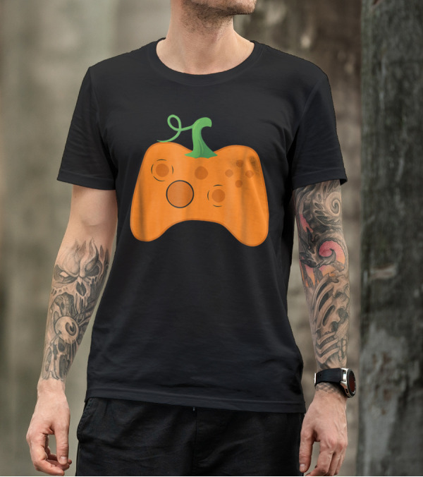 Halloween Pumpkin Gamer Video Game Party Controller T-Shirt