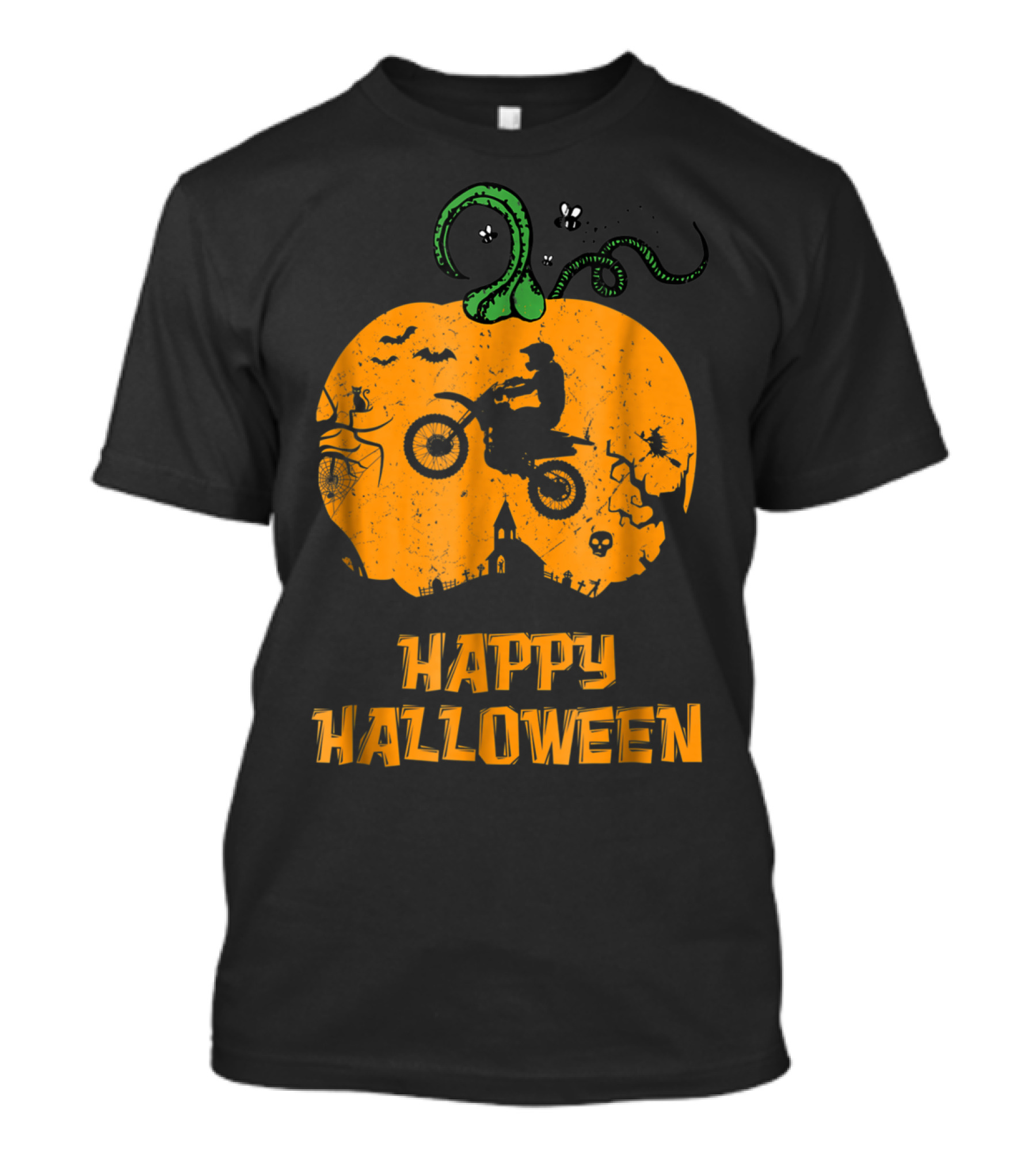 Happy Halloween Pumpkin Motocross Dirt Bike T-Shirt