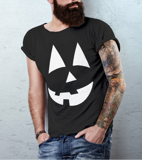 Halloween Pumpkin Smiling Face Iconic Jack-O'-Lantern T-Shirt