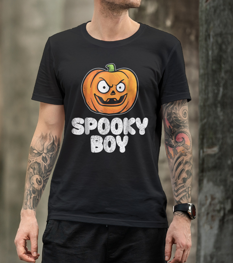 Spooky Boy Halloween Pumpkin Funny Scary T-Shirt