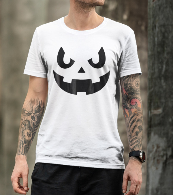Halloween Black Pumpkin Face Jack O'Lantern T-Shirt