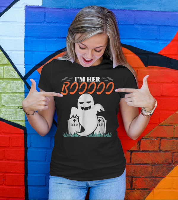 I'm Her Boo Halloween Ghost Couple R.I.P Tombstones T-Shirt