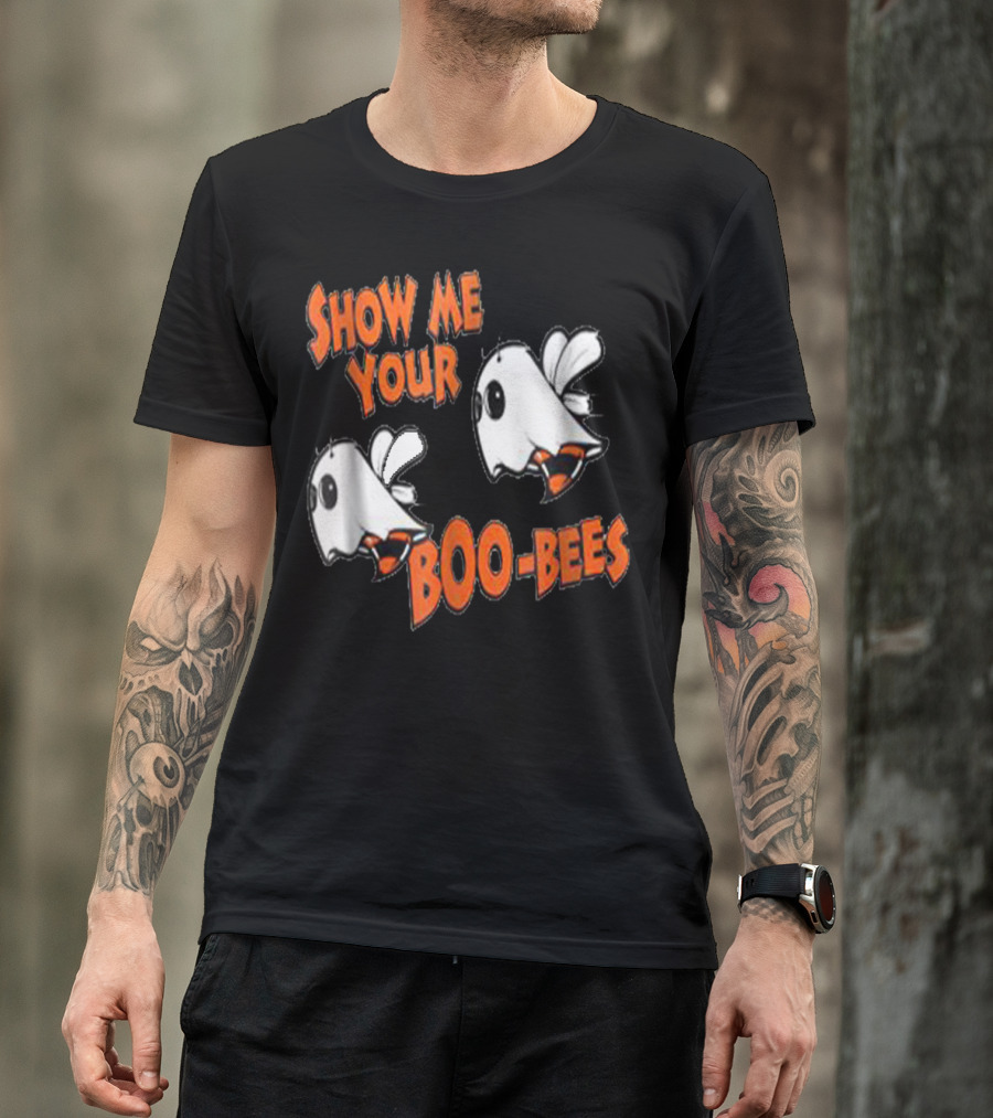Show Me Your Boo Bees Halloween Ghosts And Bees Playful Phrase T-Shirt