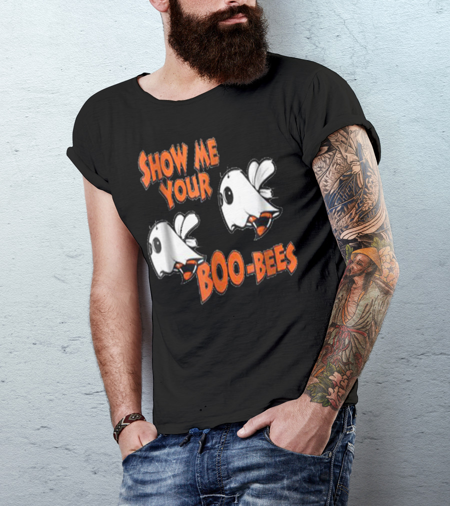 Show Me Your Boo Bees Halloween Ghosts And Bees Playful Phrase T-Shirt