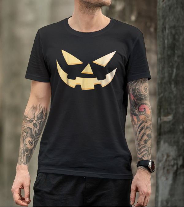 Halloween Spooky Pumpkin Jack O Lantern Face T-Shirt
