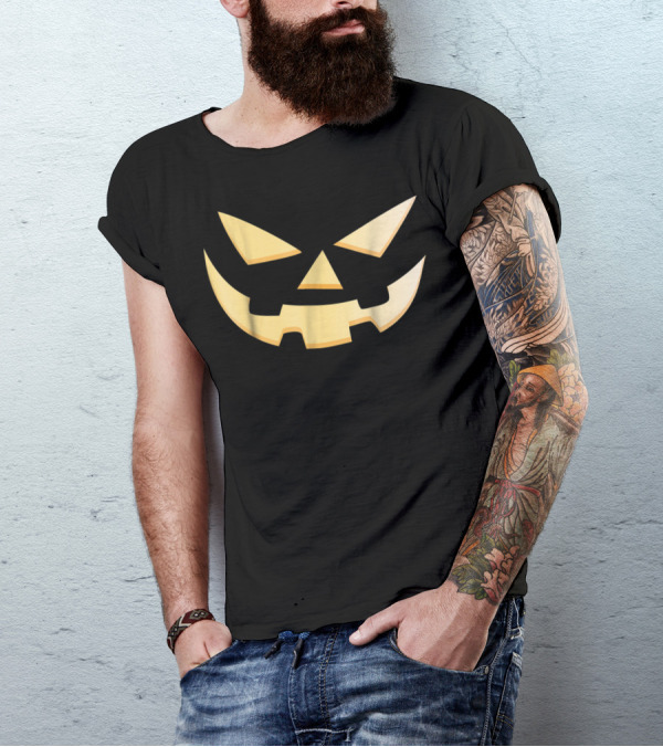 Halloween Spooky Pumpkin Jack O Lantern Face T-Shirt