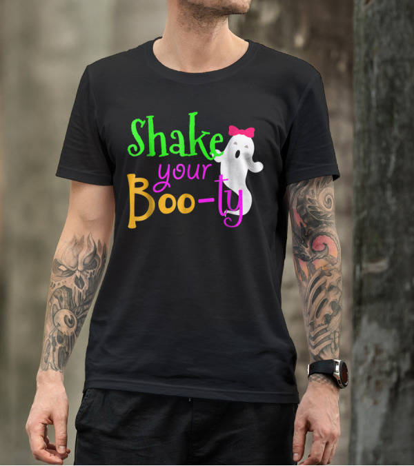 Shake Your Boo-ty Funny Halloween Ghost Bow T-Shirt